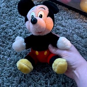 A Mickey Mouse stuffed animal